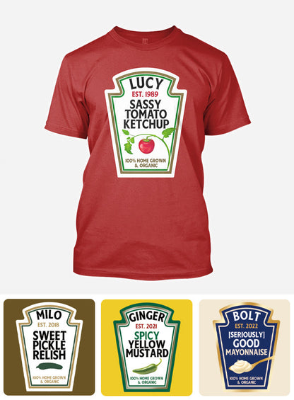 Sassy Ketchup Spicy Mustard Condiment Costume - Personalized Halloween All Over Shirt