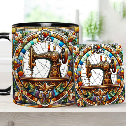 Colorful Sewing Machine - Personalized Sewing Accent Mug