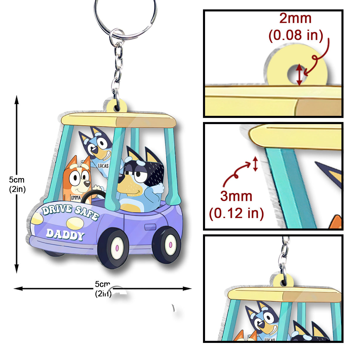 Drive Safe Daddy - Personalized Father Transparent Keychain