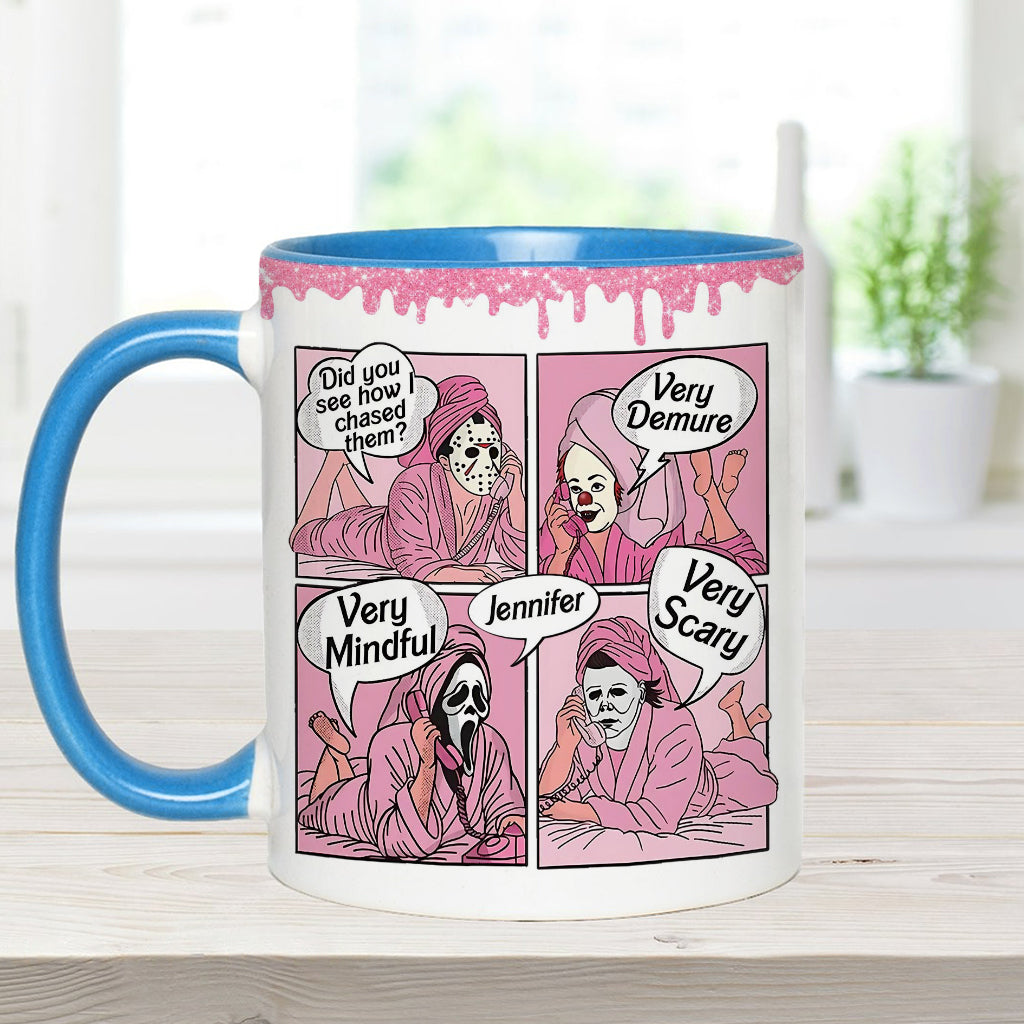 Very Demure, Very Mindful, Very Spooky - Personalized Accent Mug