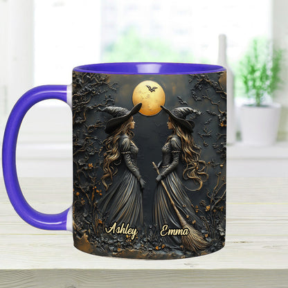 Witches By Nature Bitches By Choice - Personalized Bestie Accent Mug