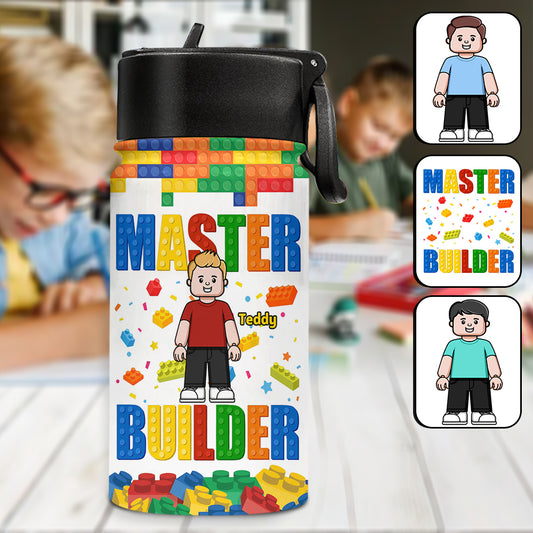 Master Builder - Personalized Kid Kids Water Bottle