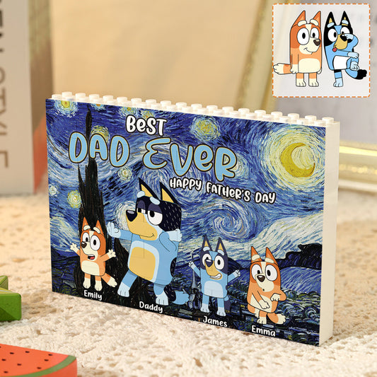 Best Dad Ever Happy Father's Day - Personalized Father One-sided Horizontal Rectangle Building Brick Blocks