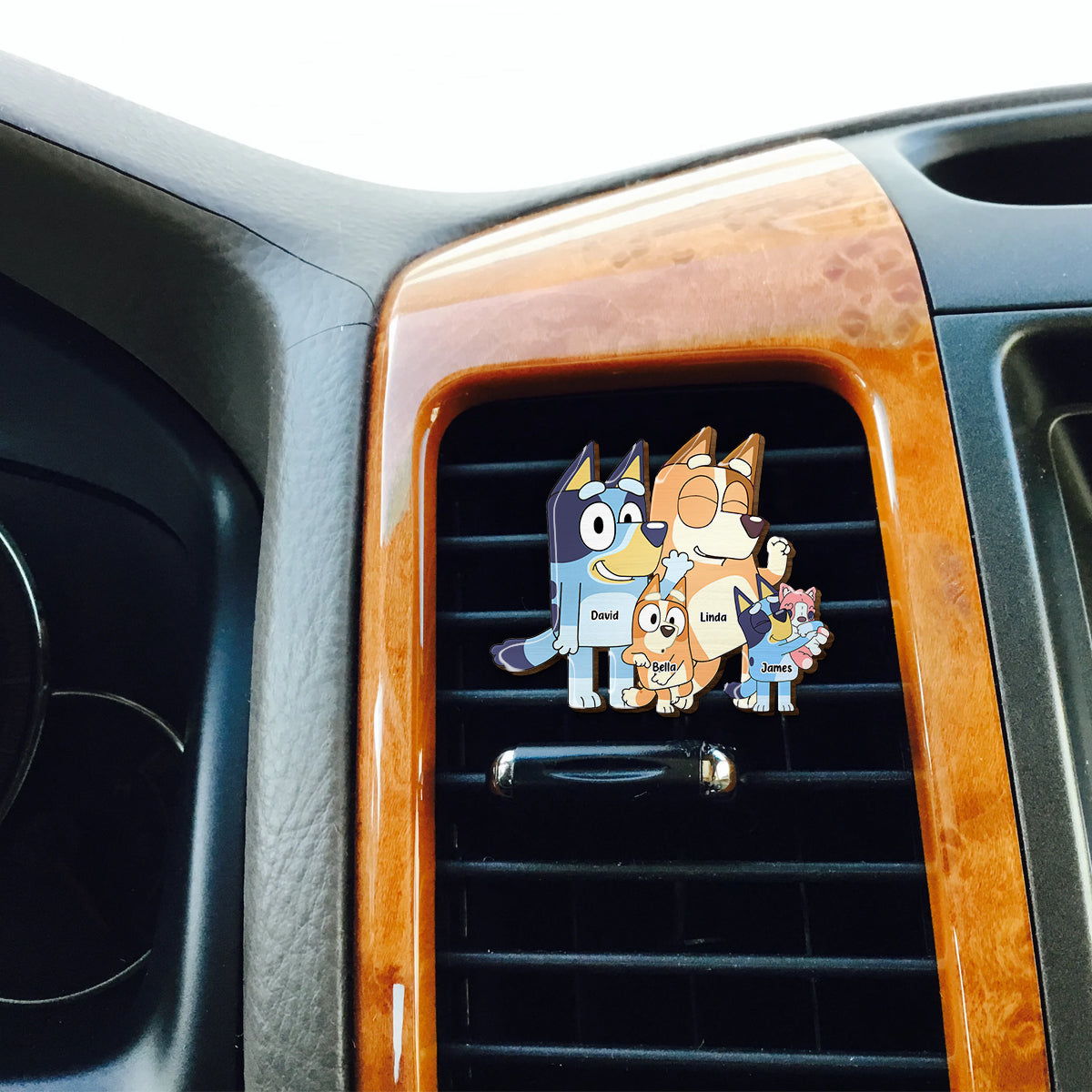 Bluey Family - Personalized Family Shaped Car Visor Clip