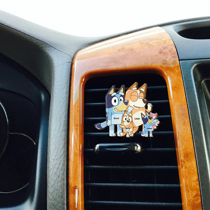 Bluey Family - Personalized Family Shaped Car Visor Clip