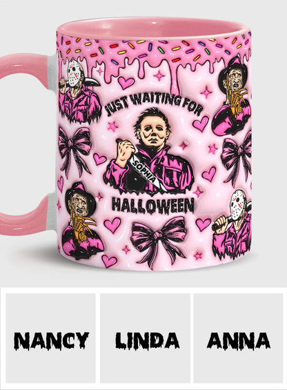 Just Waiting For The Halloween - Personalized Accent Mug