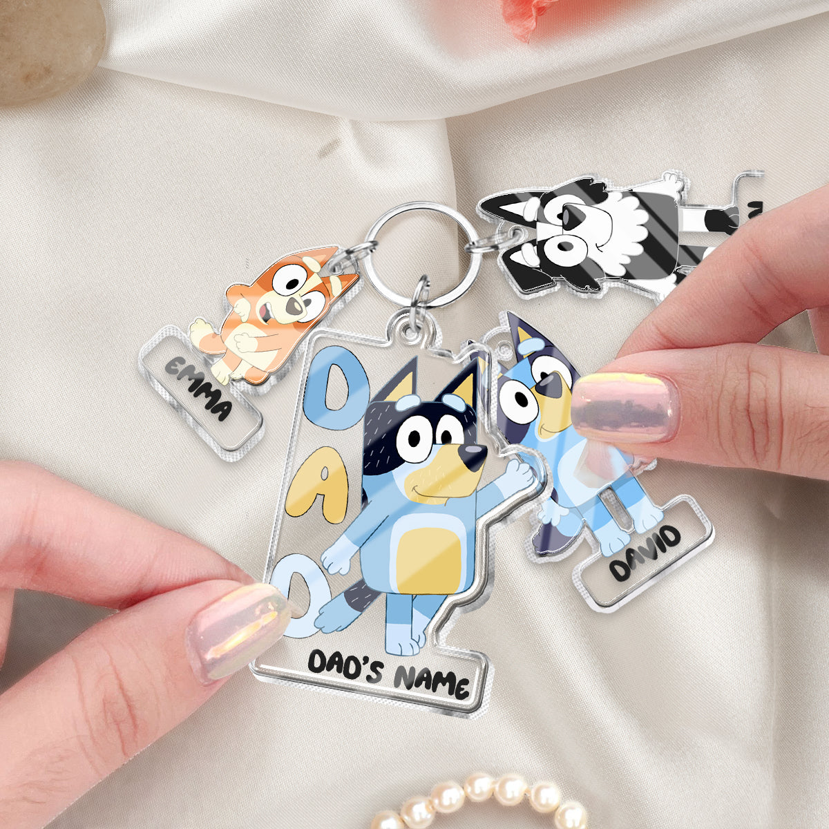 Best Dad Ever - Personalized Keychain with Charms