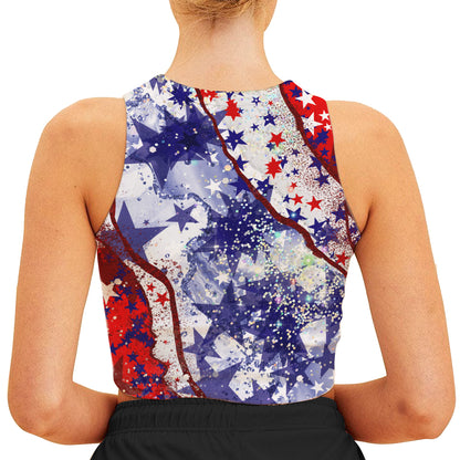 Jeep America Girl - Personalized Car Crop Tank Top