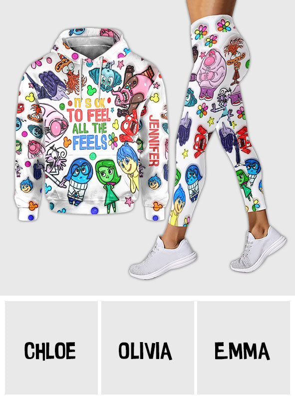 It's Ok To Feel All The Feels - Personalized Mouse Hoodie and Leggings