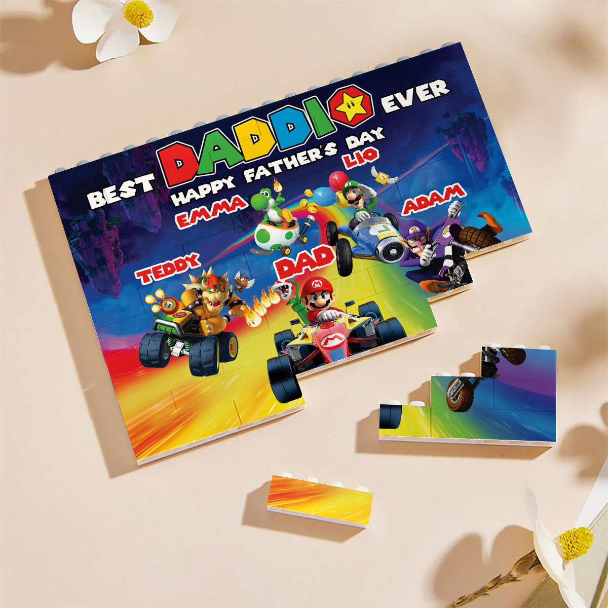 Daddio's Racing Team - Personalized Super Plumber One-sided Horizontal Rectangle Building Brick Blocks