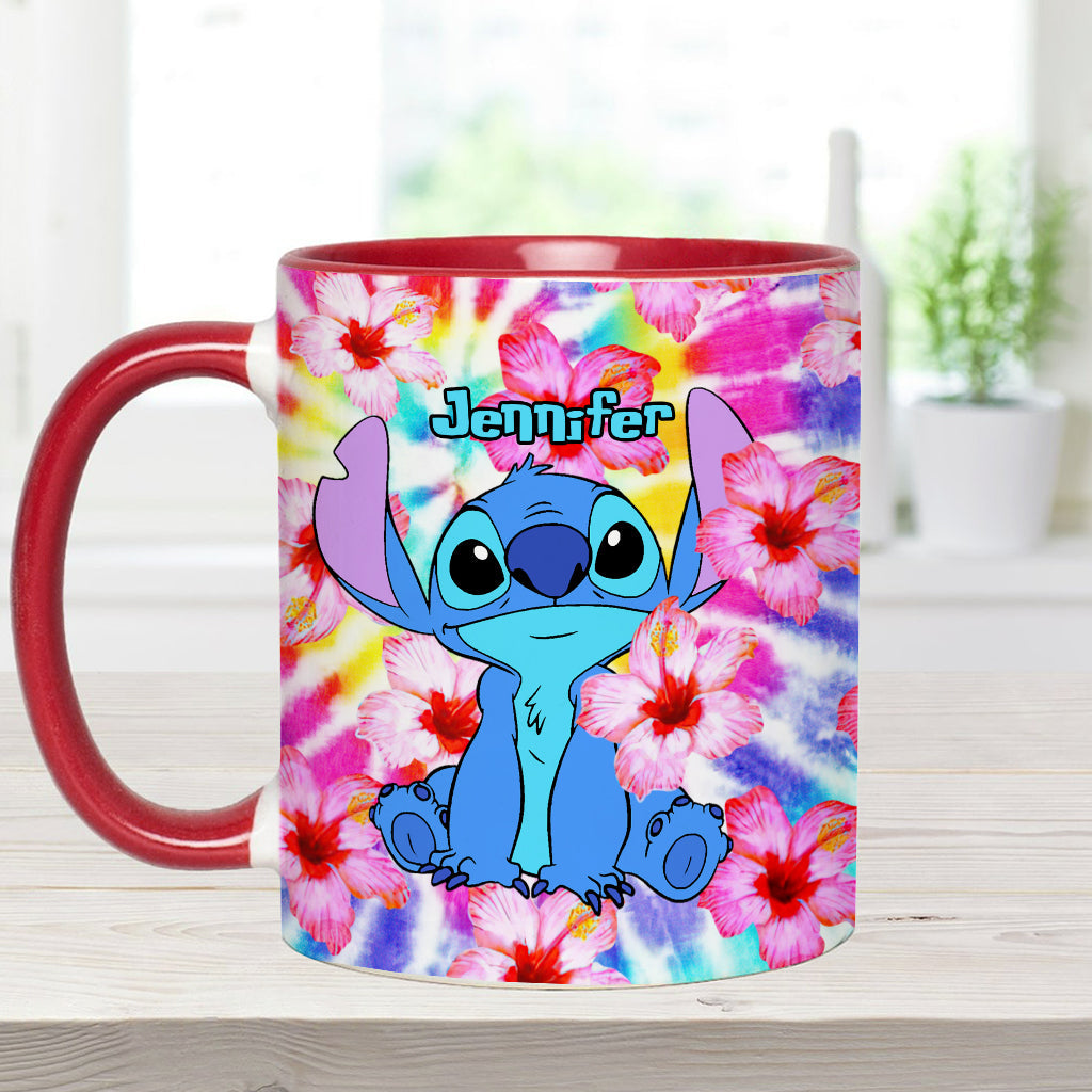 Tie Dye Ohana - Personalized Ohana Accent Mug