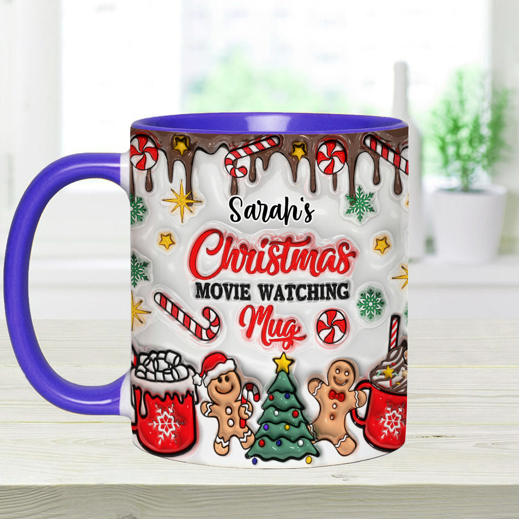 Christmas Movie Watching Mug - Personalized Accent Mug