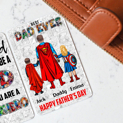 Best Super Dad Ever - Personalized Father Wallet Insert Card