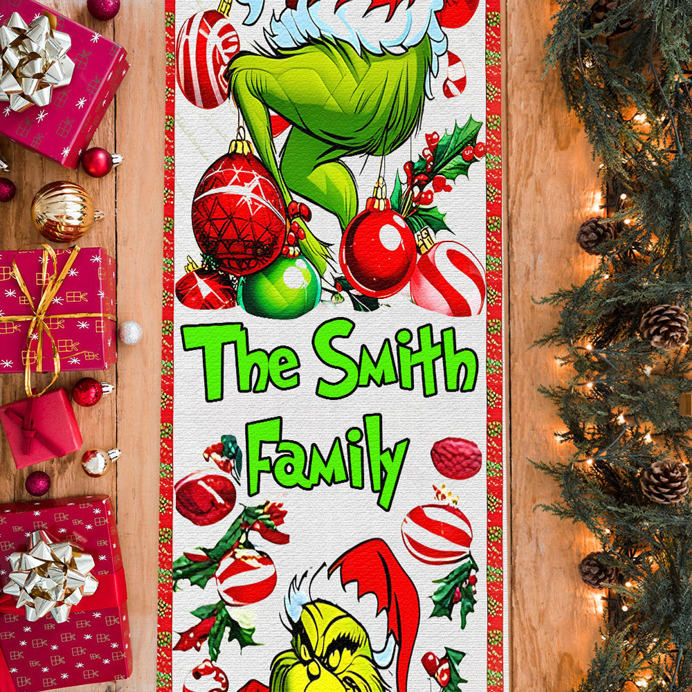 Merry Grinchmas - Personalized Family Table Runner