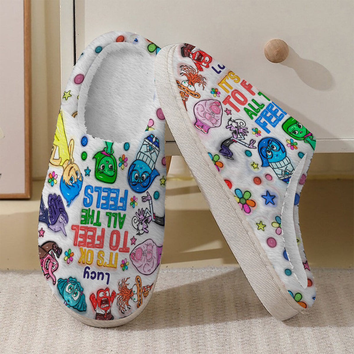 It's Ok To Feel All The Feels - Personalized Slippers