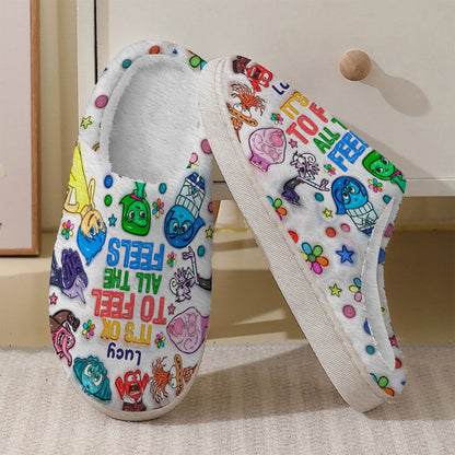 It's Ok To Feel All The Feels - Personalized Slippers