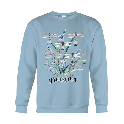 Grandma Mother Dragonfly - Personalized Grandma T-shirt And Hoodie