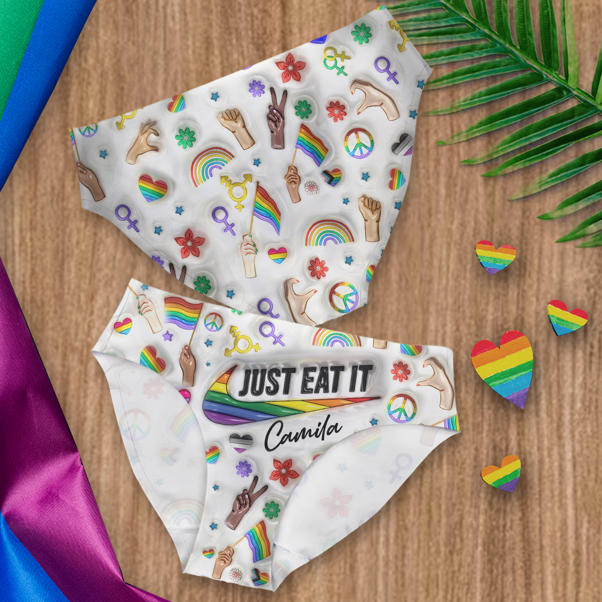 Just Eat - Personalized LGBT Support Women's Briefs