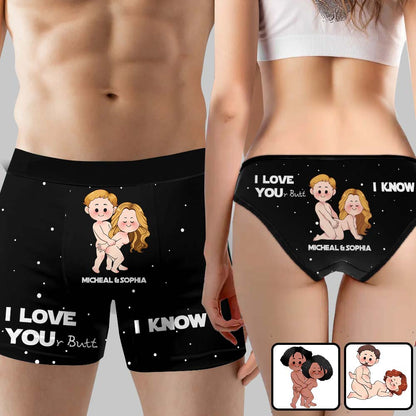 I Love Your Butt I Know Naughty - Personalized The Force Lace Border Women Briefs And Men’s Boxer Briefs