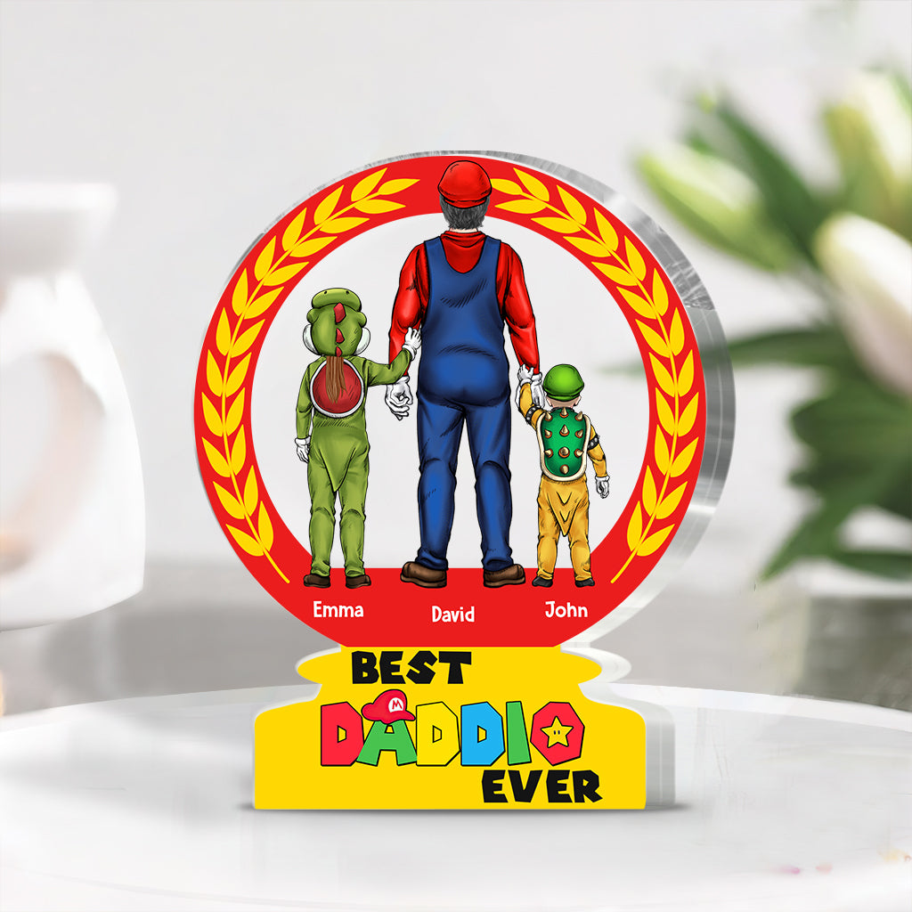 Best Daddio Mario Trophies Any Title - Personalized Super Plumber Custom Shaped Acrylic Plaque