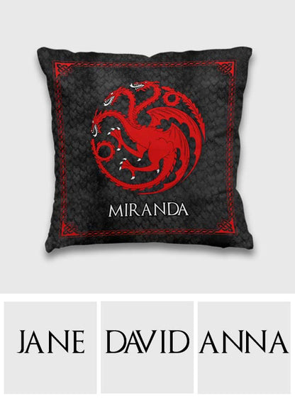 Team Black - Personalized Thrones Game Throw Pillow