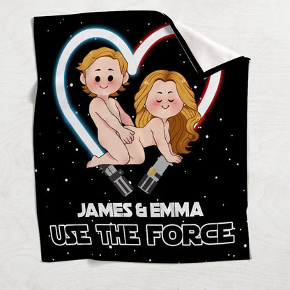 Use The Force Naughty - Personalized The Force Blanket
