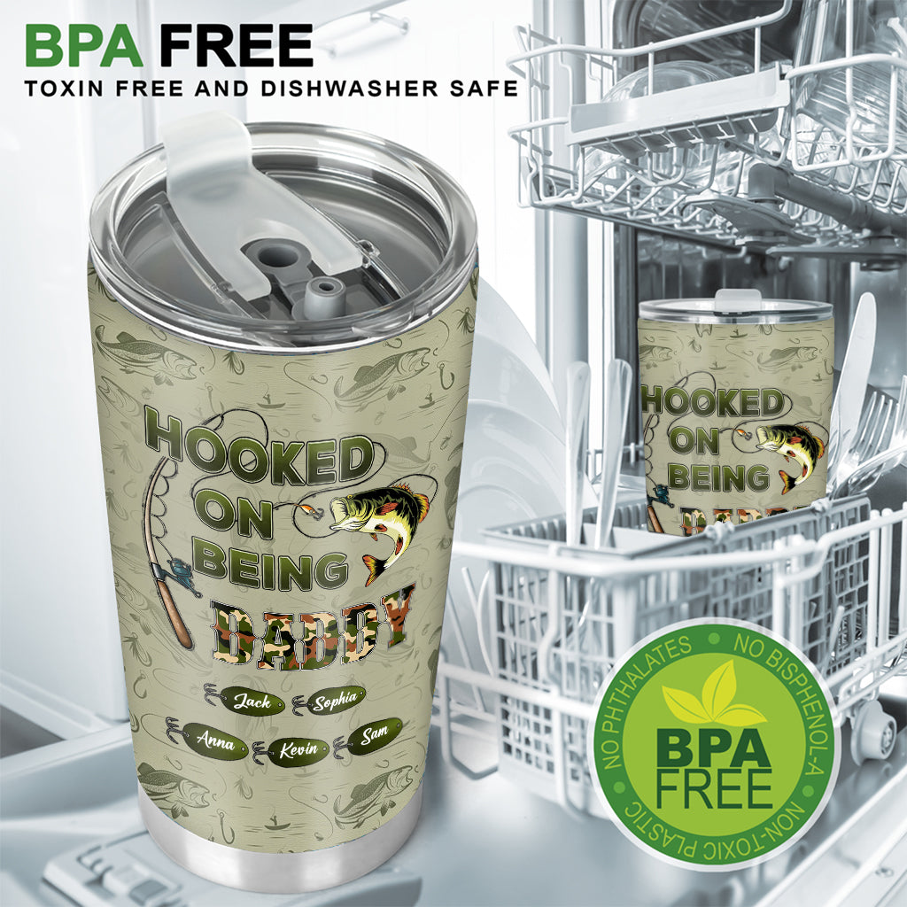 Hooked On Being Dad/ Grandpa... - Personalized Fishing Tumbler