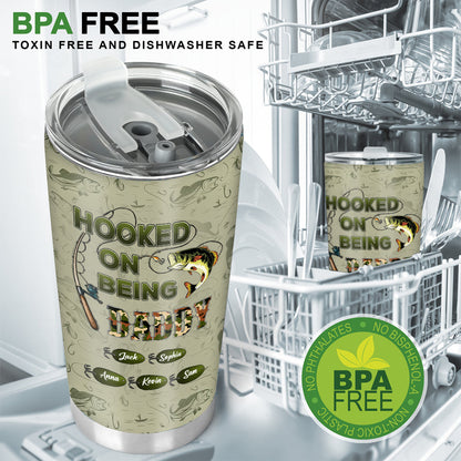 Hooked On Being Dad/ Grandpa... - Personalized Fishing Tumbler