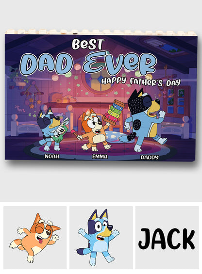 Best Dad Ever - Personalized Father One-sided Horizontal Rectangle Building Brick Blocks