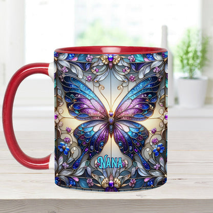 Grandma Butterfly - Personalized Grandma Accent Mug