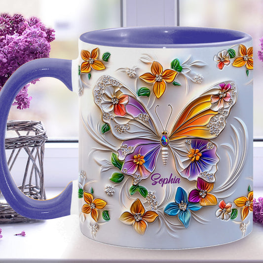 Stunning Butterfly - Personalized Butterfly Accent Mug