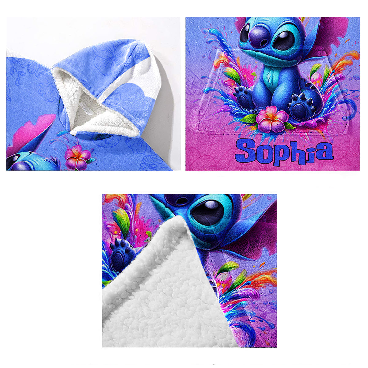 Blue Ohana - Personalized Ohana Blanket Hoodie