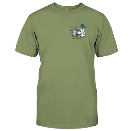 Memorial Butterfly Dragonfly Heaven Feather - Personalized Memorial Embroidered T-shirt