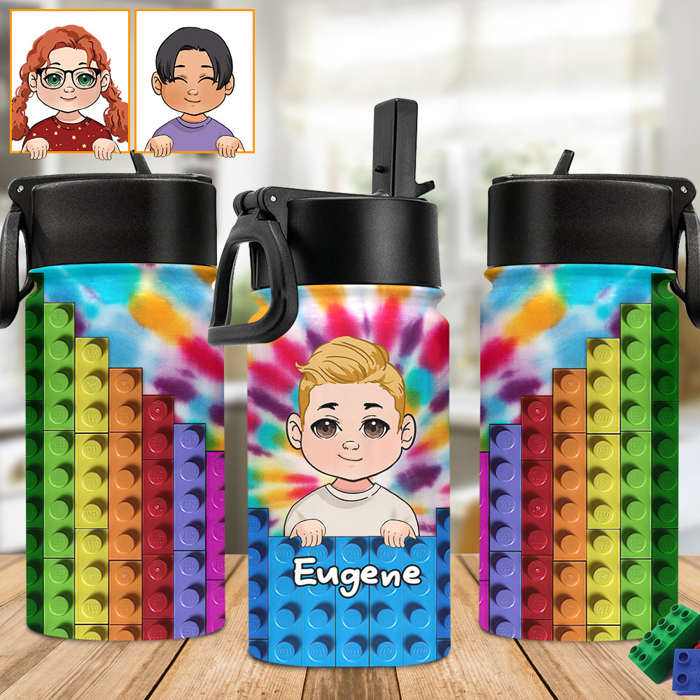 Let's Go Build - Personalized Family Kids Water Bottle