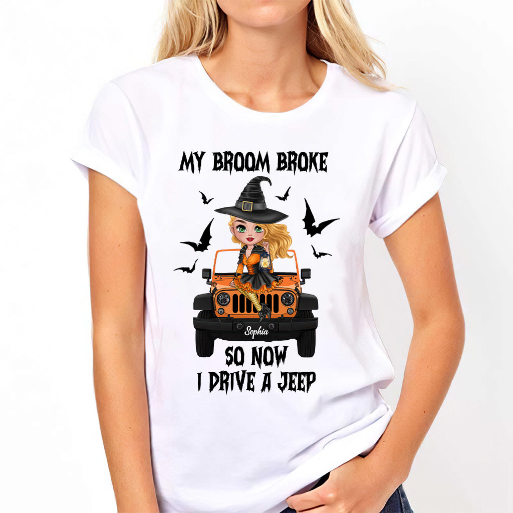 My Broom Broke So Now I Drive A Car - Personalized Witch T-shirt And Hoodie