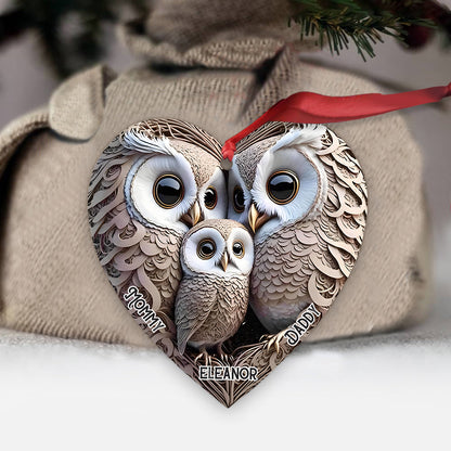 1st Christmas Owl Family - Personalized Kid Ornament