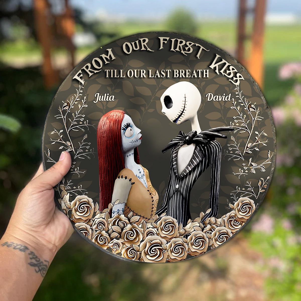 From Our First Kiss - Personalized Nightmare Round Shaped Stone