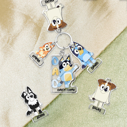 Best Dad Ever - Personalized Keychain with Charms
