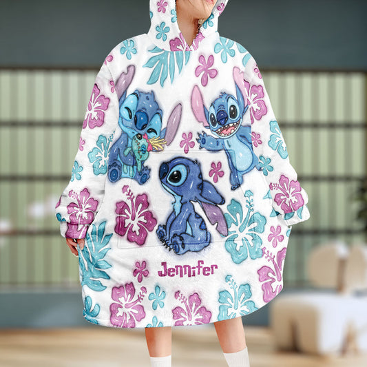 Blue Ohana - Personalized Ohana Blanket Hoodie