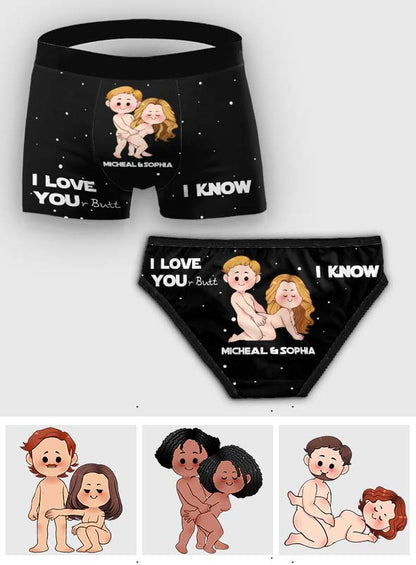 I Love Your Butt I Know Naughty - Personalized The Force Lace Border Women Briefs And Men’s Boxer Briefs