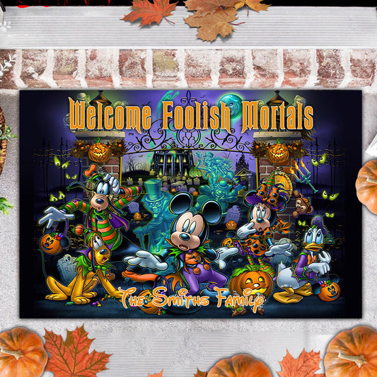 Welcome Foolish Mortals - Personalized Mouse Doormat