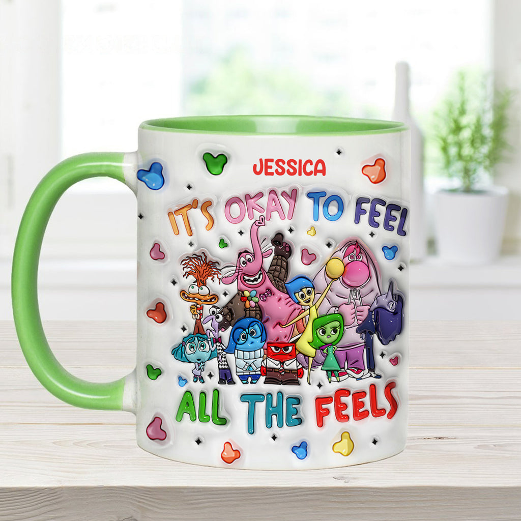 It's Ok To Feel All The Feels - Personalized Accent Mug
