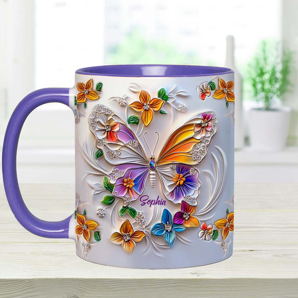 Stunning Butterfly - Personalized Butterfly Accent Mug