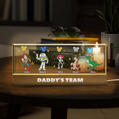 Daddy's Team - Personalized Father Custom LED Night Light