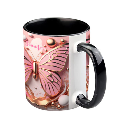 Love Butterfly - Personalized Butterfly Accent Mug