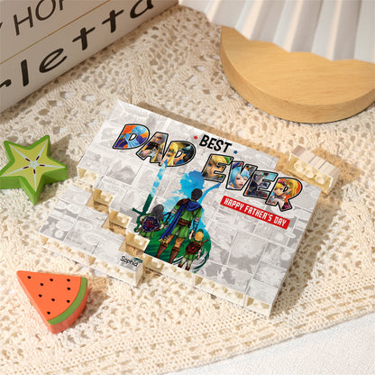 Best Dad Ever - Personalized The Hero's Legend One-sided Horizontal Rectangle Building Brick Blocks