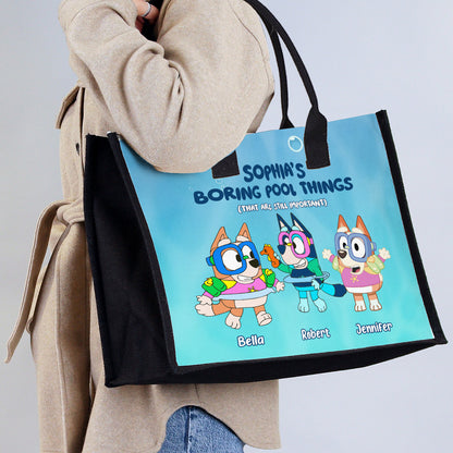 Boring Pool Things - Personalized Canvas Tote Bag