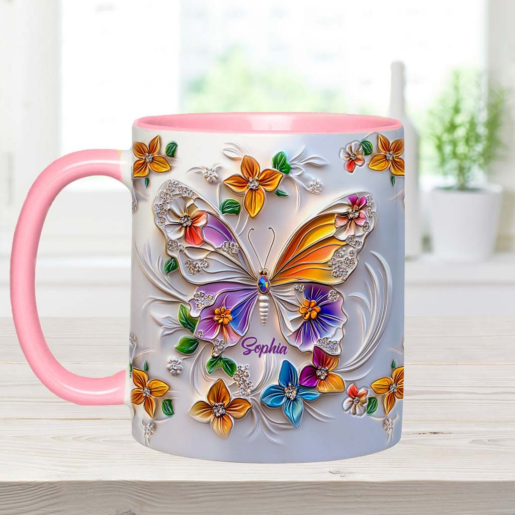 Stunning Butterfly - Personalized Butterfly Accent Mug