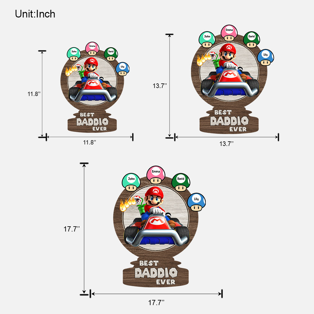 Best Daddio Mario Trophies Any Title - Personalized Super Plumber Custom Shaped Wood Sign