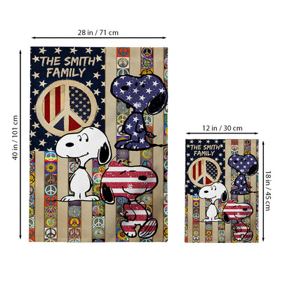 Cute Dogs Hippie Soul Retro Flag - Personalized Hippie House Flag